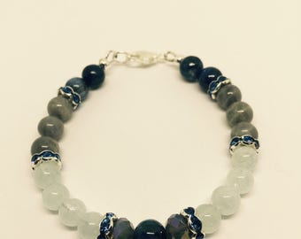 Kyanite Aquarmarine & Labradorite Bracelet