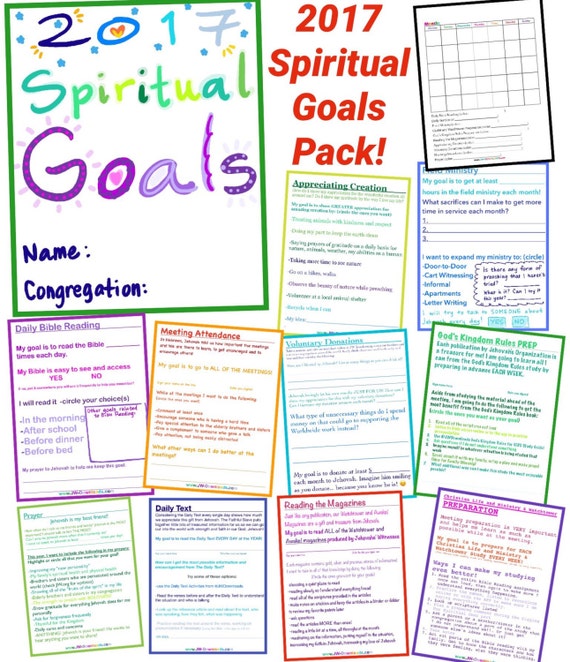Spiritual Goals 2017 for Jehovah's Witnesses