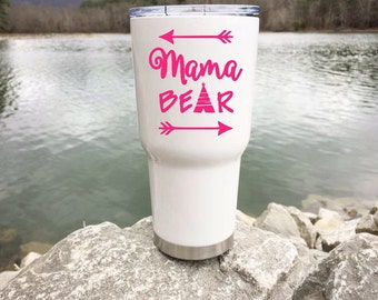 Yeti Cup Decal - RTIC Cup Decal - Yeti Tumbler Decal - Monogram Decal - Ozark Trail Decal - Yeti Decal - Yeti Decal for Women - Mama Bear