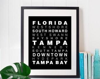 Instant Download: Tampa, FL -- Subway Art, 8x10 (JPEG)
