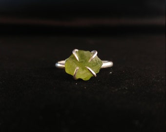 Raw Peridot Ring