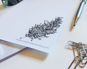 Feather Letter Writing Set, Feather Stationary Set, Feather Design Note Paper, Personal Stationary, Set of Letter Writing Paper, Boho Paper