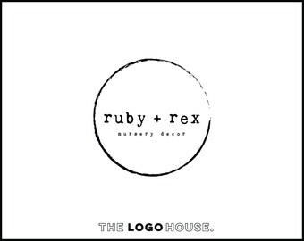 Modern Circle Logo Distressed Design Typewriter Style Rustic Modern Circle Logo Distressed Design Typewriter Style Rustic