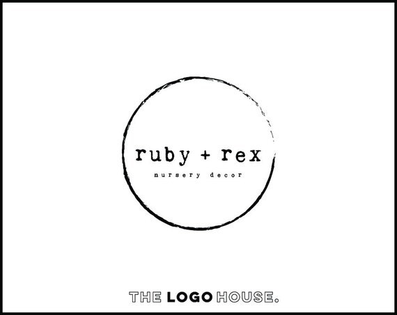 Modern Circle Logo Distressed Design Typewriter Style Modern Circle Logo Distressed Design Typewriter Style
