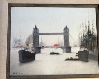 Oil On Canvas, Signed H. Mann - London Bridge