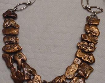 vintage one of a kind solid copper necklace
