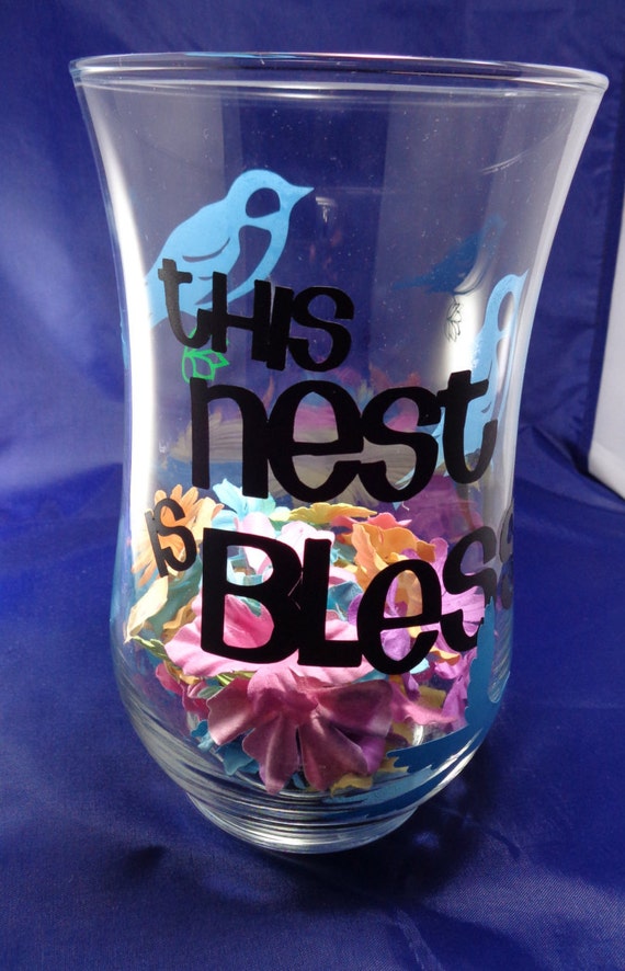 Decorative Vase Glass Vase Bathroom Decor by JaspersLoveLetters