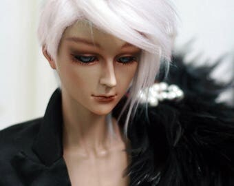 BJD Wig Two Block Pink Gray 9-10 8-9 7-8 6-7 inch Synthetic Fur Wig