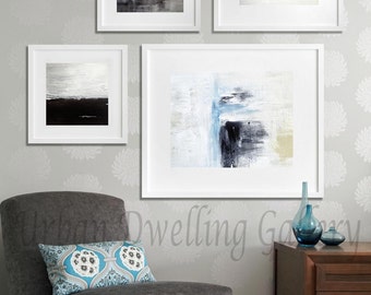 Abstract Art Print SET OF FOUR Digital Download 4 piece Art Collection Modern Art Contemporary Painting Blue Gray Black wall art wall decor