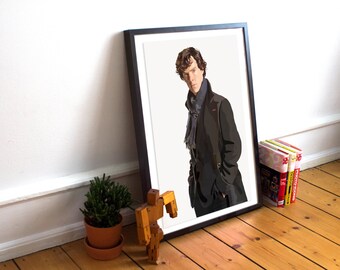 Sherlock Holmes / Benedict Cumberbatch / Sherlock BBC / Art Poster Print / Sherlock / Watson / TV Poster / Sherlock Holmes