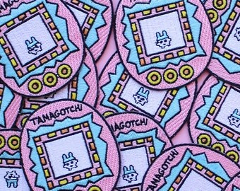 Tamagotchi Iron On Patch Embroidery Sewing DIY Customise Denim Cute Kawaii