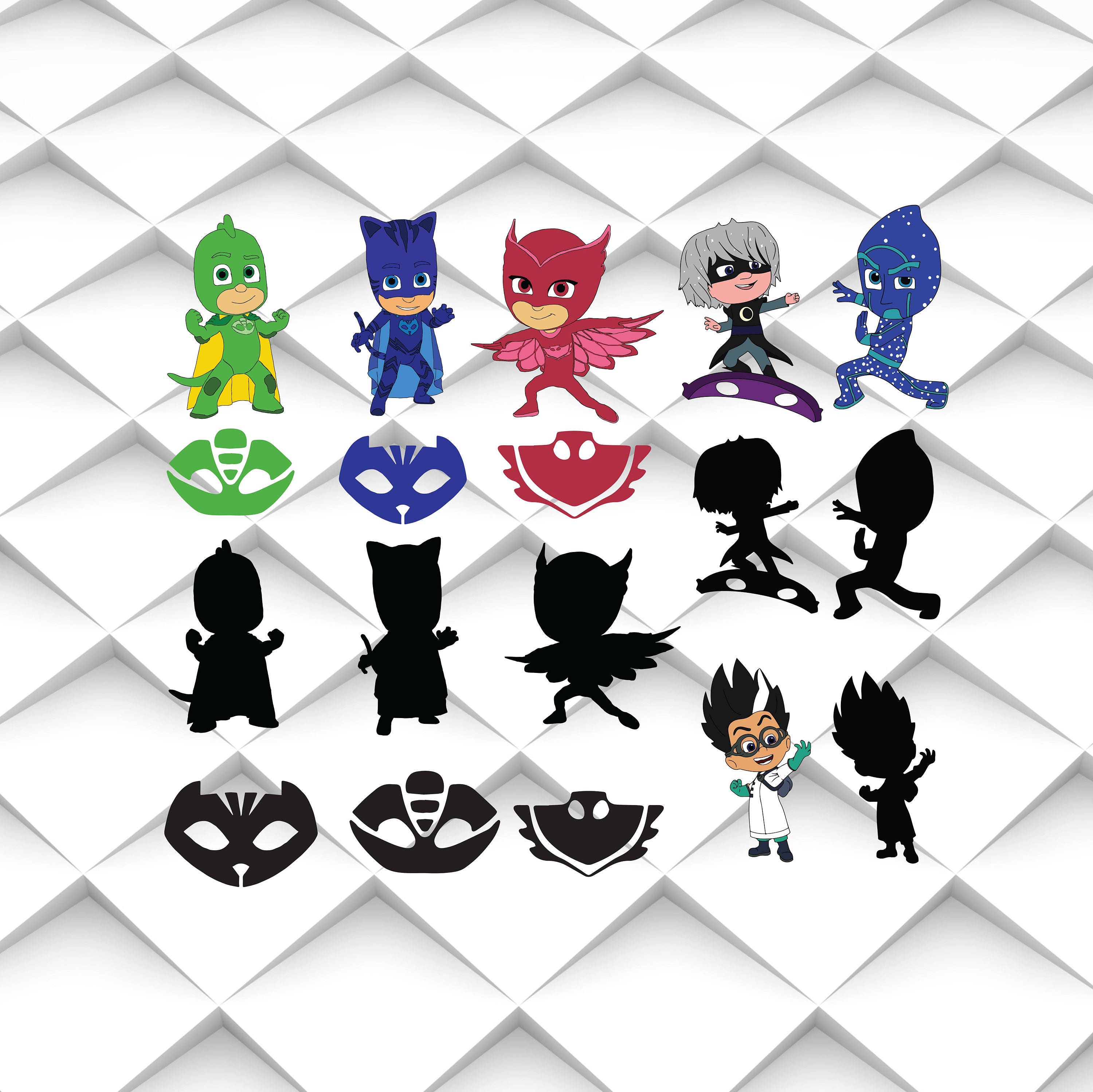 Download PJ Masks svg,png,jpg,eps for Design/Print/ Silhouette ...