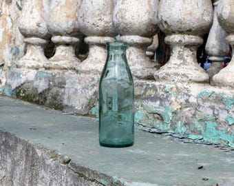 Milk bottle decor for bar table decoration Clear glass bottles for flower glass jar Drinking glasses Light blue Soviet vintage empty bottle