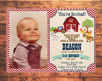 On The Farm Birthday Invitation
