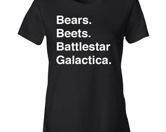 The Office Shirt Bears Beets Battlestar Galactica Shirt The Office Ladies T Shirt Dwight You Ignorant Slut Dwight Schrute Dunder Mifflin