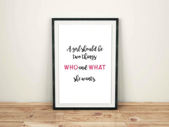 Who and What She Wants Print, Feminist Quote Printable, Strong Women, Girl Power, Feminism, Instant Digital Download, Inspirational Quote