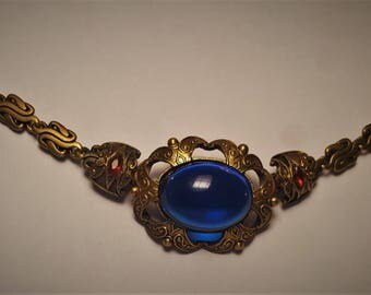 Large Sapphire Paste Choker