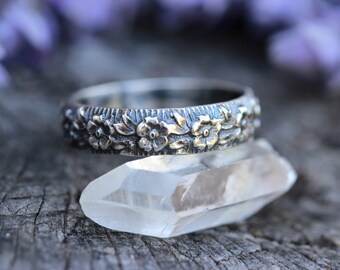 Sterling Silver Stacking Ring Sterling Silver Ring Band Silver Stacking Rings Sterling Silver Stackable Rings Sterling Silver Flower Ring