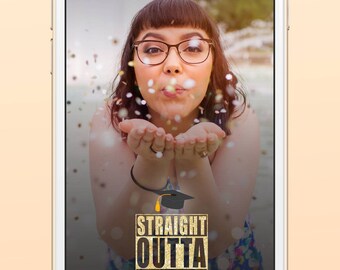 Graduation Snapchat Geofilter - Straight Outta College, Graduation Gift, Grad, Congrats Grad, Grad Party, Class of 2017, Snapchat Filter