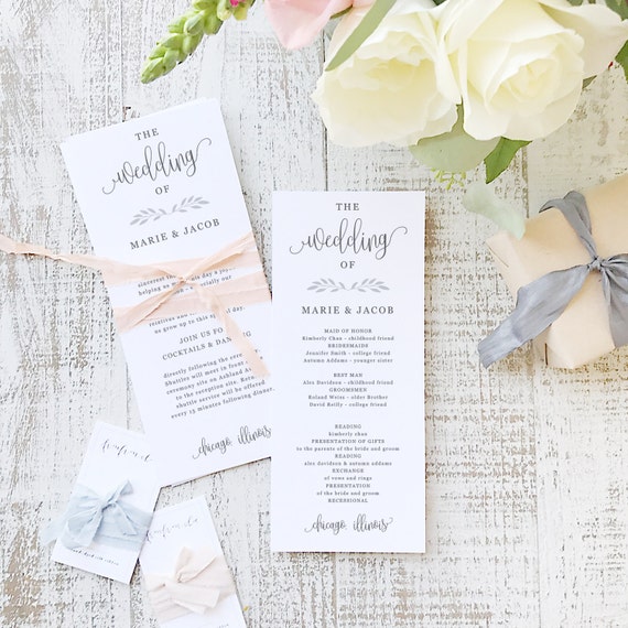 Printable Wedding Program Template Printable Wedding Program Template