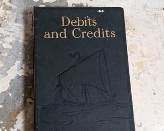 1926 DEBITS and CREDITS Vintage Lined Journal Notebook