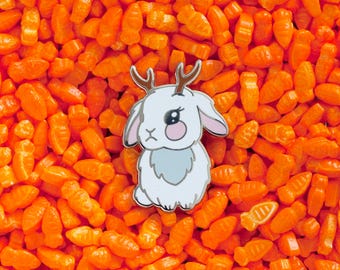 Jackalope Enamel Pin - Hard Enamel Pin Rabbit Lapel Pin Jackalope Pin Bunny Kawaii Pin Bunny Brooch Rabbit Pin Easter Bunny Pin Rabbit Pin