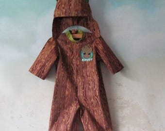 LAST CHANCE! I Am Baby Groot, Tree Costume: 2 Piece Set - Jumpsuit, Hood/Crown - All Cotton Fabric, Size 3 Months, Ready To Ship