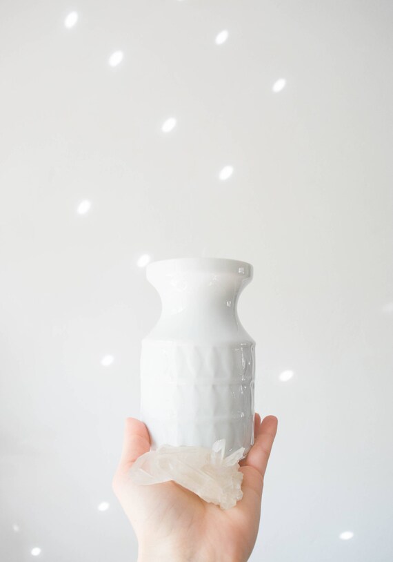 Mid Century Modern Glazed White Porcelain Vase // Hutschenreuther West Germany // Scandinavian Minimalist Home
