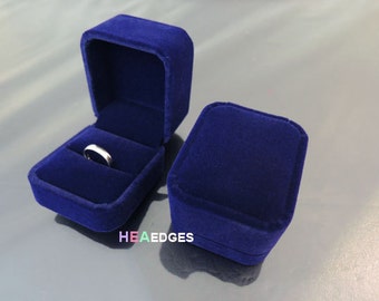 Jewelry Box - Dark Blue Velvet Ring Box Jewelry Case Packaging Supplies Velveteen Ring Jewelry Box