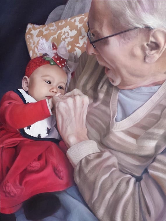 CUSTOM PORTRAIT Oil Painting Custom Painting Grandpa