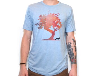 Fox Shirt | Men's T Shirts | Fox t shirt | graphic tees | Tshirts | Gifts for him | Tree | Tree shirt | Animal Shirt | Geometric |