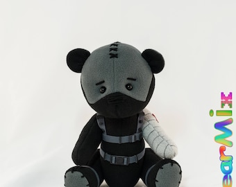 Bucky Winter Soldier bear - marvel superhero movie comic plush toy avengers bucky barnes