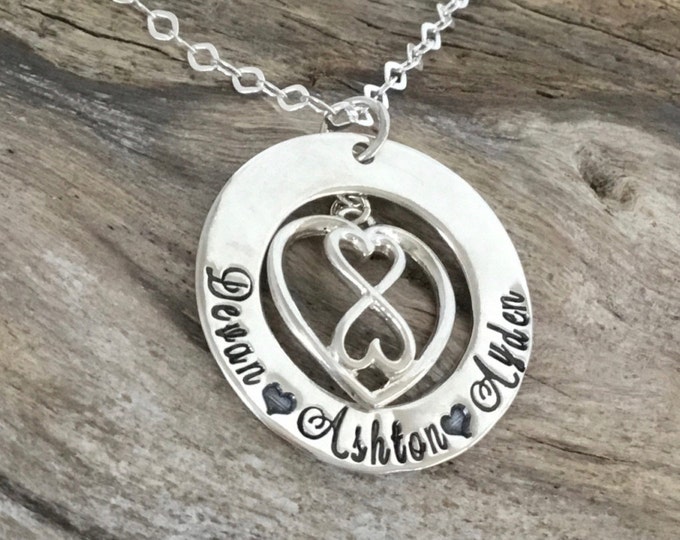 Infinity Heart Necklace / Sterling Silver Infinity Heart Pendant / Love Jewelry /Wedding Jewelry / Anniversary Gift / Christmas gift for Mom