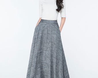 Long grey skirt | Etsy