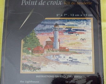 The Lighthouse Cross Stitch Kit/ NIP /Size 5 x7/ Embroidery Kit /0200954