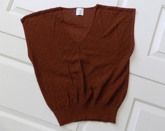 Vintage 70s // 80s BroWn Knit Sweater Vest // NeRd INdiE GeeK \\ MeDiuM | SmaLl // BoHo FoLk