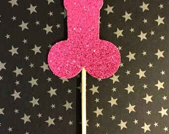 Penis Cupcake Toppers - Cupcake Decoration Pink, Rainbow, Zebra or Assorted Colors