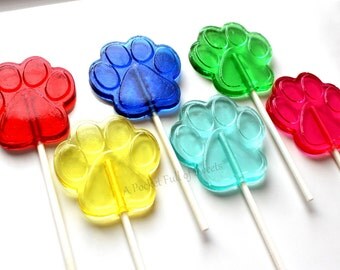 Paw Patrol Birthday, Paw Patrol Party, PAW PATROL Party Favors, Birthday Party Favors, Paw Favors, Lollipops, ASSORTED Colors -Ready to Ship