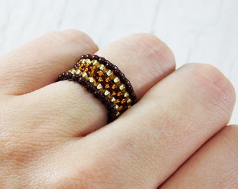 Beaded ring gift/for/her statement ring bohemian ring midi ring tiny ring minimalist ring gold ring stacking ring simple ring boho ring