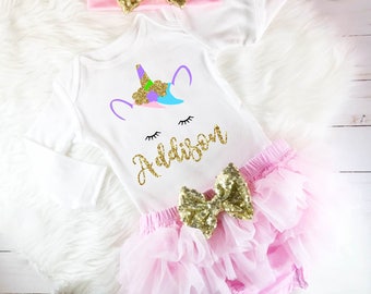 Unicorn outfit baby girl unicorn outfit unicorn birthday outfit unicorn party first birthday baby girl 1st birthday unicorn pink tutu outfit