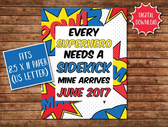 Baby Announcement Every Superhero Needs A Sidekick