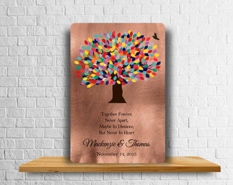 Personalized 7 Year Anniversary Gift - Metal Art Print - Copper Gift - Custom Gift for Couple - Seven Years - 7th Anniversary - Poetry Print