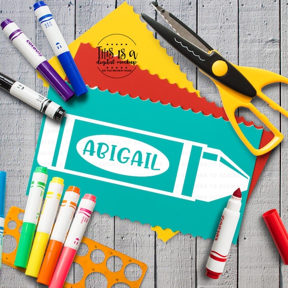 Download Crayon svg Back to School svg Crayon Monogram SVG School