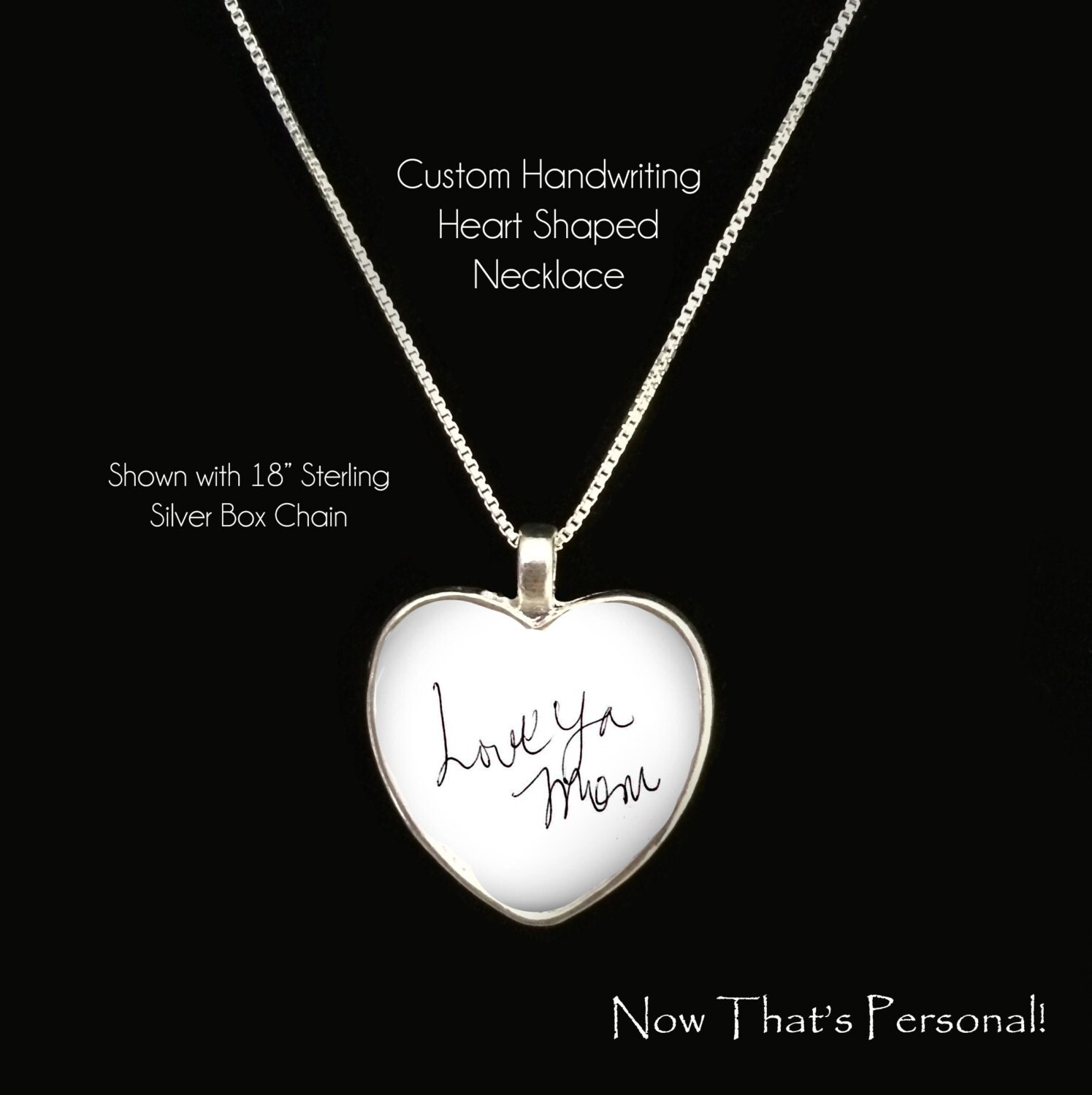 VALENTINE'S DAY GIFT Heart shaped Handwriting necklace