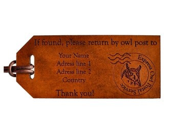 Harry Potter Fan Gift, Hogwarts Gift, Owl Post Luggage Tag, JK Rowling Fan Gift, Harry Potter Nerd Gift, Hedwig Owl, Hogwarts Owl, Post Owl