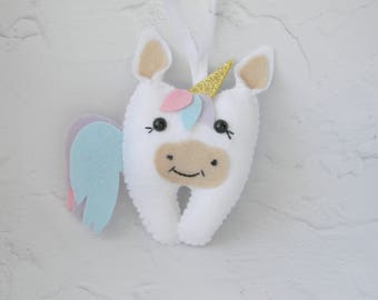 Unicorn Tooth Fairy Pillow Girl tooth fairy pillow Personalized tooth fairy pillow lost tooth Dentist gift Tooth pouch Unicorn Plush toy