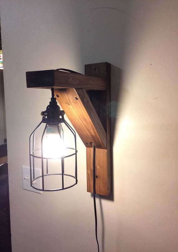 Rustic corbel light sconce bedside light rustic lamp wall