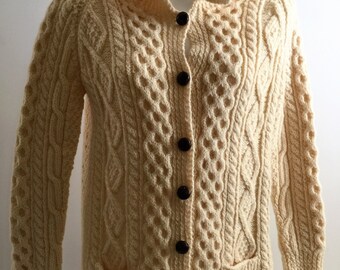 Barnas-Mor Pure Wool Fisherman Sweater Hand Knitted in Donegal, Ireland