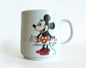 Minnie Mouse mug, Rösler porcelain, Walt Disney Productions, Disney collectible