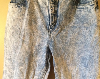 Size 12 Vintage Acid Wash Jeans // 1980's Retro Acid Wash Jeans // Bonjour Brand Jeans